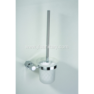 Bathroom Toilet Brush And Holder Frosted Glass